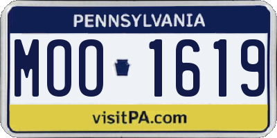 PA license plate MOO1619