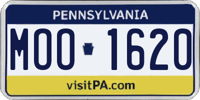 PA license plate MOO1620