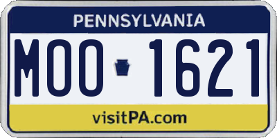 PA license plate MOO1621