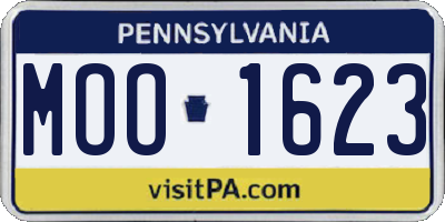 PA license plate MOO1623
