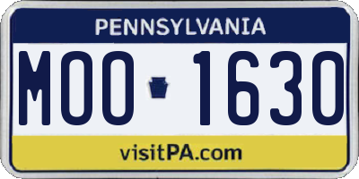 PA license plate MOO1630