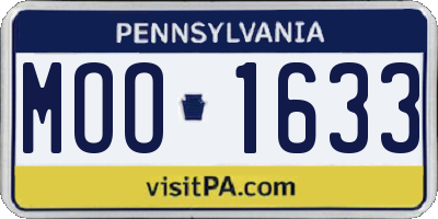 PA license plate MOO1633