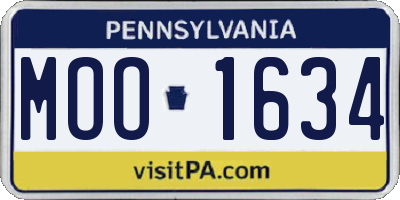 PA license plate MOO1634