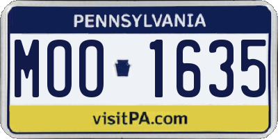 PA license plate MOO1635