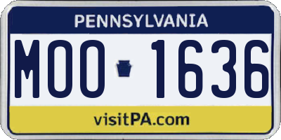 PA license plate MOO1636
