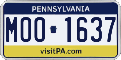 PA license plate MOO1637