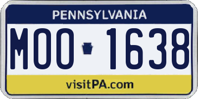 PA license plate MOO1638