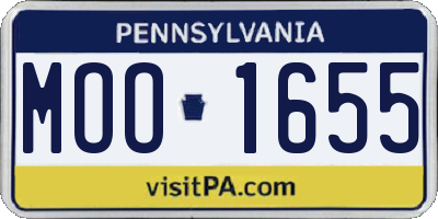 PA license plate MOO1655