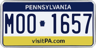 PA license plate MOO1657