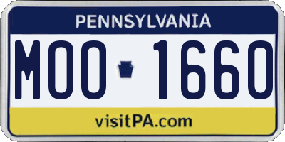 PA license plate MOO1660
