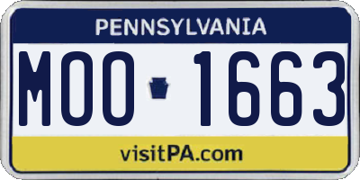 PA license plate MOO1663