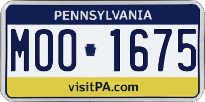 PA license plate MOO1675