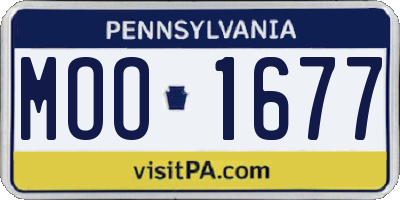 PA license plate MOO1677