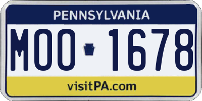 PA license plate MOO1678