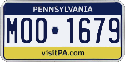 PA license plate MOO1679