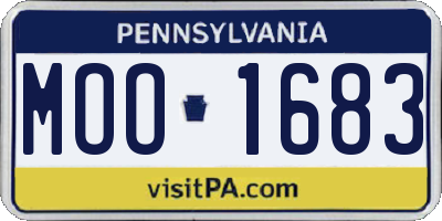 PA license plate MOO1683