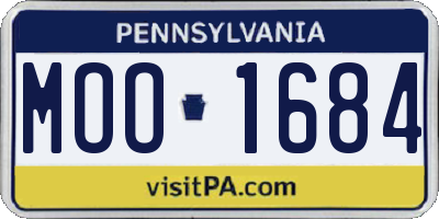 PA license plate MOO1684