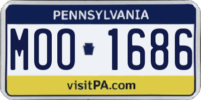 PA license plate MOO1686