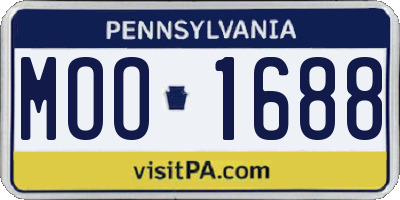 PA license plate MOO1688