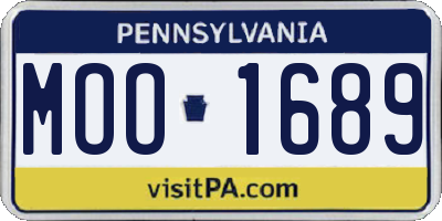 PA license plate MOO1689