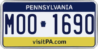 PA license plate MOO1690