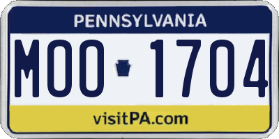 PA license plate MOO1704