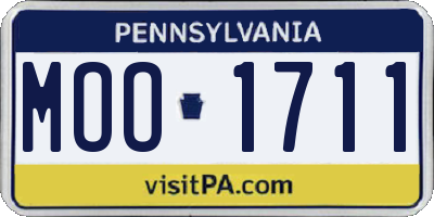 PA license plate MOO1711