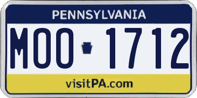 PA license plate MOO1712