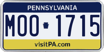 PA license plate MOO1715