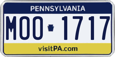 PA license plate MOO1717