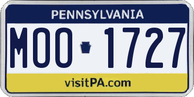 PA license plate MOO1727