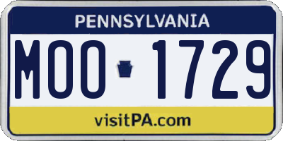 PA license plate MOO1729