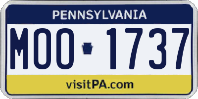 PA license plate MOO1737