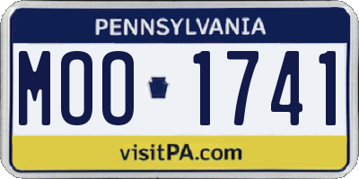 PA license plate MOO1741