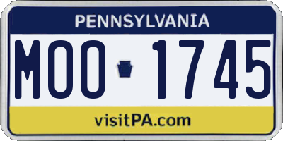 PA license plate MOO1745
