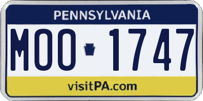 PA license plate MOO1747