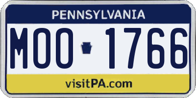 PA license plate MOO1766