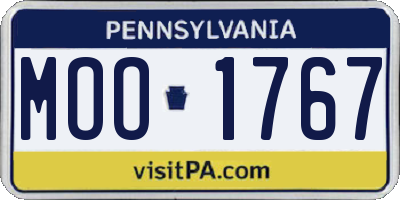 PA license plate MOO1767