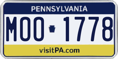 PA license plate MOO1778