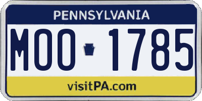 PA license plate MOO1785
