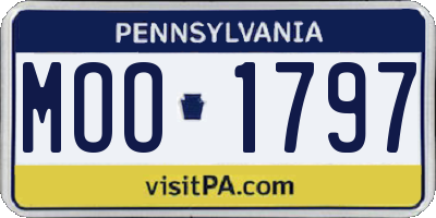 PA license plate MOO1797