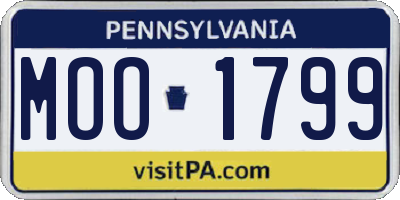 PA license plate MOO1799