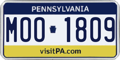 PA license plate MOO1809