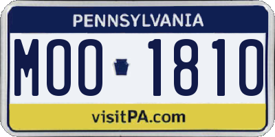 PA license plate MOO1810