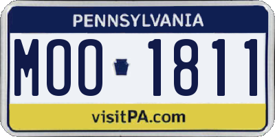 PA license plate MOO1811