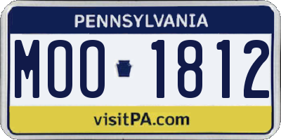 PA license plate MOO1812