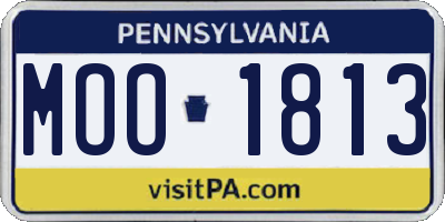 PA license plate MOO1813