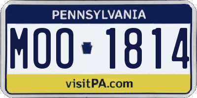 PA license plate MOO1814