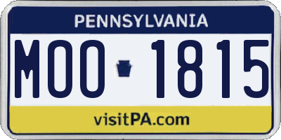PA license plate MOO1815
