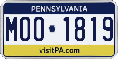 PA license plate MOO1819